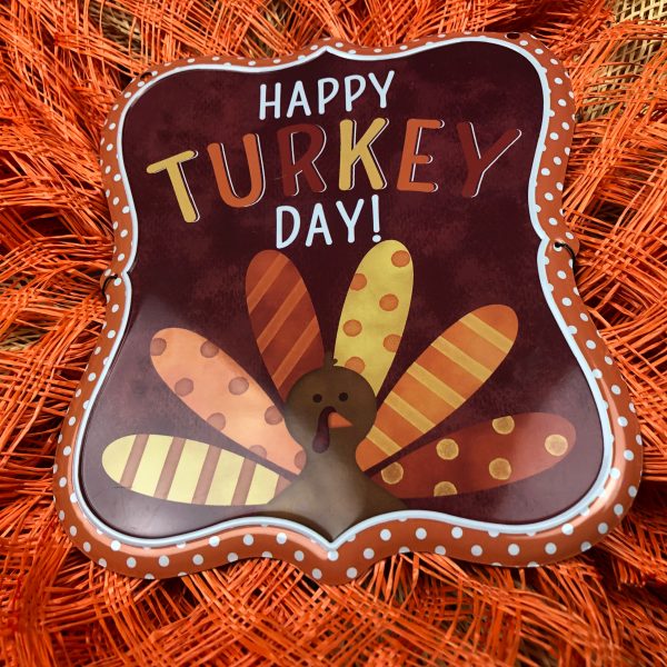 “Happy Turkey Day” with Orange and Yellow Burlap Petals - Image 2