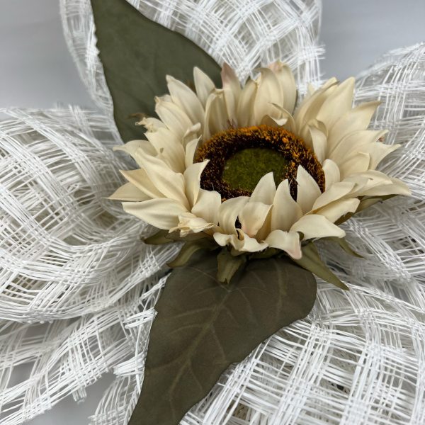 White Cross with White Accent Petals - Single Sunflower Center - Image 2