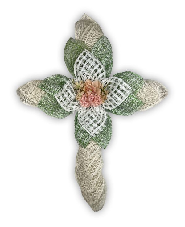 White and Pale Green, with White Accent Petals - Pink Floral Center