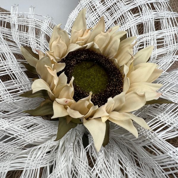 White Cross, with Beige Accent Petals - Sunflower Center - Image 2