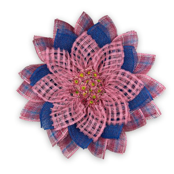 Pink and Blue Sunflower with Miniature Flower Center